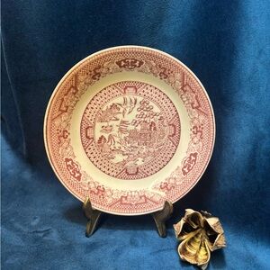 Vintage “Willow Ware” by Royal China Pink Willow - Red & White Decorative Plate